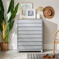thumbnail image 4 of 4-Drawer Solid Wood Contemporary Bedroom Chest in Gray, 4 of 13