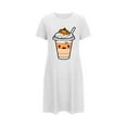 thumbnail image 5 of Tnhcen Cool Halloween Sleepwear Plus Size Cartoon Print Short Sleeve Dress Round Neck Soft Polyester Spandex S-2XL for Warm Season Parties, 5 of 5