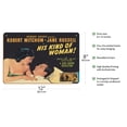 thumbnail image 2 of His Kind of Woman - Starring Robert Mitchum and Jane Russell - Vintage Film Noir Movie Poster by Mario Zamaparelli c.1951 - 8 x 12 inch Vintage Wood Art Sign, 2 of 4