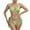 #0075-Green, variant on Women Crystal Rhinestone Bikini Set, Halter Triangle 2 Piece Swimsuit, High Cut Scrunch Butt Cheeky Bathing Suit