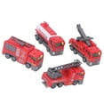 thumbnail image 1 of Fire Truck Model, 4Pcs High Simulation Plastic Alloy Fire Truck Toy Gift Educational  For Children For Home, 1 of 8