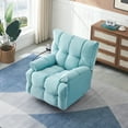thumbnail image 4 of Oversized Recliner Chairs, Extra Wide Comfortable Seat Recliner with Overstuffed Armrest and Backrest, Single Sofa Recliner  for Living Room, Cyan, 4 of 7