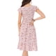 thumbnail image 3 of INSPIRE CHIC Vestidos de Mujer con Mangas Cortas, Vestido Midi Floral de Primavera y Verano, Color Blanco, Talla XL, 3 of 7