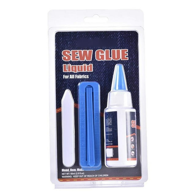 Adhesive Sew Glue Liquid Fast Drying Liquid Fabric Adhesive Glue Stitch Liquid Sewing Solution Kit for All Fabrics