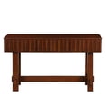 thumbnail image 3 of Tcbosik 52" Console Table with Storage, Entryway Table with 3 Drawers, Behind Couch Table with Solid Wood Legs for Hallway, Living Room, Cherry, 3 of 9