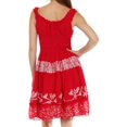 thumbnail image 2 of Olivia Gypsy Boho Peasant Batik Dress - Red / White - One Size, 2 of 4