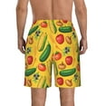 thumbnail image 3 of Yiaed Colorful Vegetables Print Men's Swim Trunks with Lining Quick Dry Sports Shorts Beach Shorts Boardshorts-3X-Large, 3 of 5