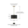 thumbnail image 2 of Capital Lighting 250711 Donovan 13" Wide Semi-Flush Drum Ceiling Fixture - Black Stain /, 2 of 7