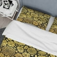 thumbnail image 4 of Designart 'Golden Floral II' Mid-Century Modern Duvet Cover Set, 4 of 4