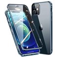 thumbnail image 2 of IBAOLEA Magnetic Case with Safety Lock for iPhone 11 Pro Double-Sided Glass 360° Full Body Cover Built-in Camera Lens Protector Lockable Bumper Case (11Pro, Blue) Blue 11Pro, 2 of 7