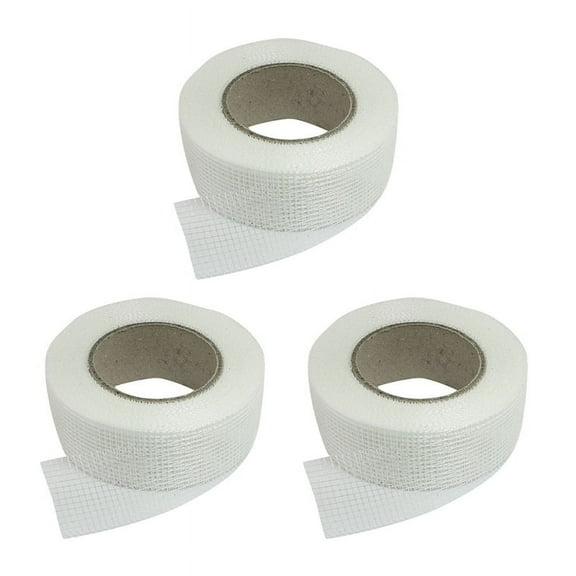 3X Self-Adhesive White Fiberglass Mesh Tape for Cracks Holes