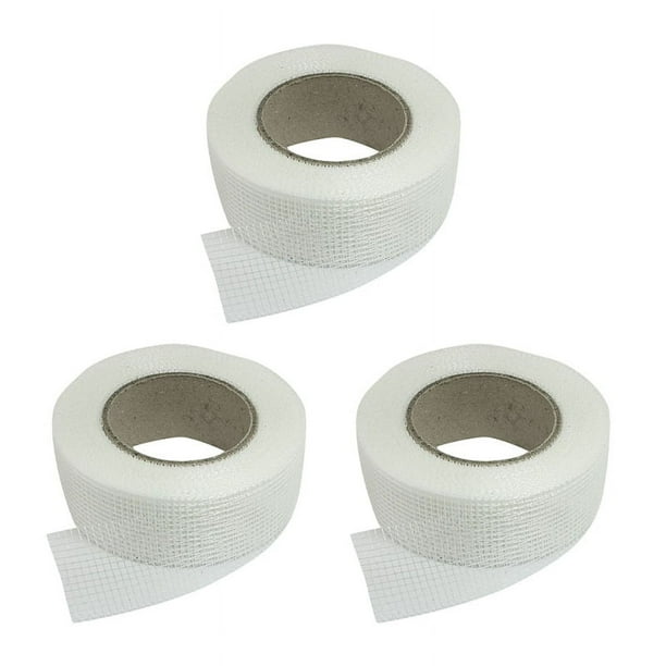 3X Cinta Autoadhesiva de Malla de Fibra de Vidrio Blanca para Agujeros de Grietas