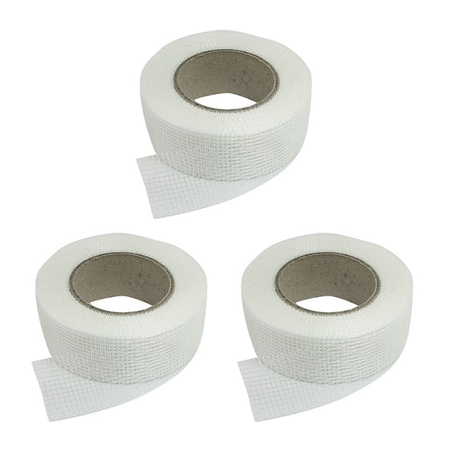 3X Cinta Autoadhesiva de Malla de Fibra de Vidrio Blanca para Agujeros de Grietas