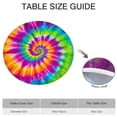 thumbnail image 6 of Colorful Rainbow Tie Dye Spiral Pattern Round Fitted Tablecloth with Elastic Edge,Dining Table Cover Waterproof,Outdoor Round Tablecloth for Camping,Dining,Indoor and Outdoor, 6 of 7