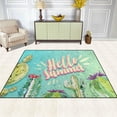 thumbnail image 3 of SKYSONIC Lightweight Soft Area Rugs Hello Summer Cactuses Floor Mat for Kids Playing Room Hardwood Floor Living Room 63x48 inch Nursery Rugs, 3 of 6