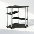 thumbnail image 1 of Furinno Turn-N-Tube Multipurpose Corner Shelf, Display Rack, Bookshelf, Americano, Stainless Steel Tubes, 1 of 6