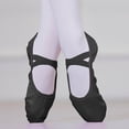 thumbnail image 2 of LLYWEY Girls Practice Dance Shoes - Toddler Girls Ballet Slippers - Big Kids Soft Lightweight Split Sole Yoga Flats Shoes with Elastic Ankle Strap, Style S-24, Black, 11.5T, 2 of 6