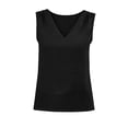 thumbnail image 4 of Cilsoka Dressy Tank Tops for Women V Neck Pleated Sleeveless Shirts Summer Casual Blouses Loose Fit Beach Clothes, 4 of 5