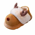 thumbnail image 3 of FUZHIQ Toddler Slippers,Unisex Christmas Slippers Santa Claus Slippers Cute Plush Kids Anti House Loafers for Boy Girl, 3 of 6