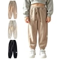 thumbnail image 5 of 5-6 Years Child Girls Cargo Pants Wide Leg High Waisted Pants Casual Baggy Pants with Pockets, 5 of 9