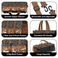 thumbnail image 3 of Teacher Tote Bag,Leopard Print and Footballs Pattern Teacher Utility Tote Bag,Large Work Tote Bags for Women with Multiple Pockets,Top Zipper Closure,13.8x10.6x6.7 Inch, 3 of 5