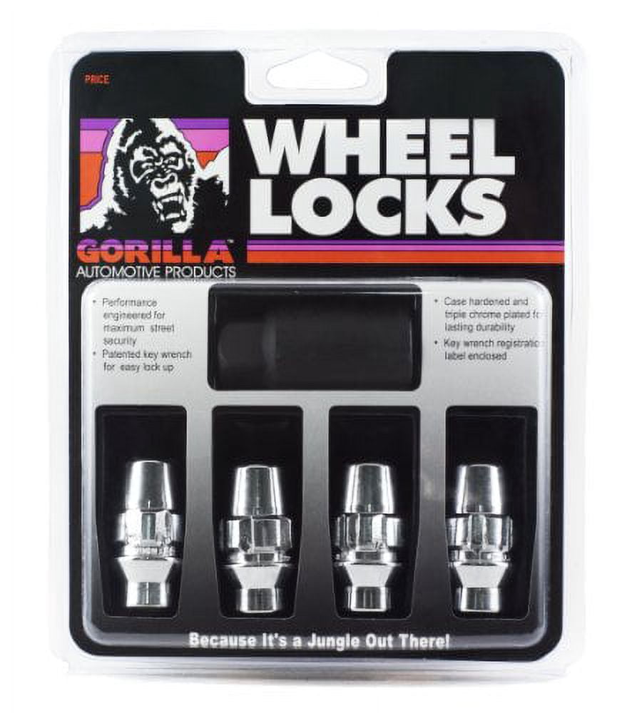 20pc.) Gorilla Lug Nuts Wheel Locks Combo, 12x1.5, Bulge Acorn, Black Chrome E - Foto 2