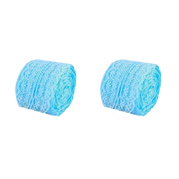 Injueey Banda de encaje para ropa Universal de 10 metros, tejido de costura, fibra de poliéster, decoración de prendas, accesorios Azul 10mx4.5cm 2piezas