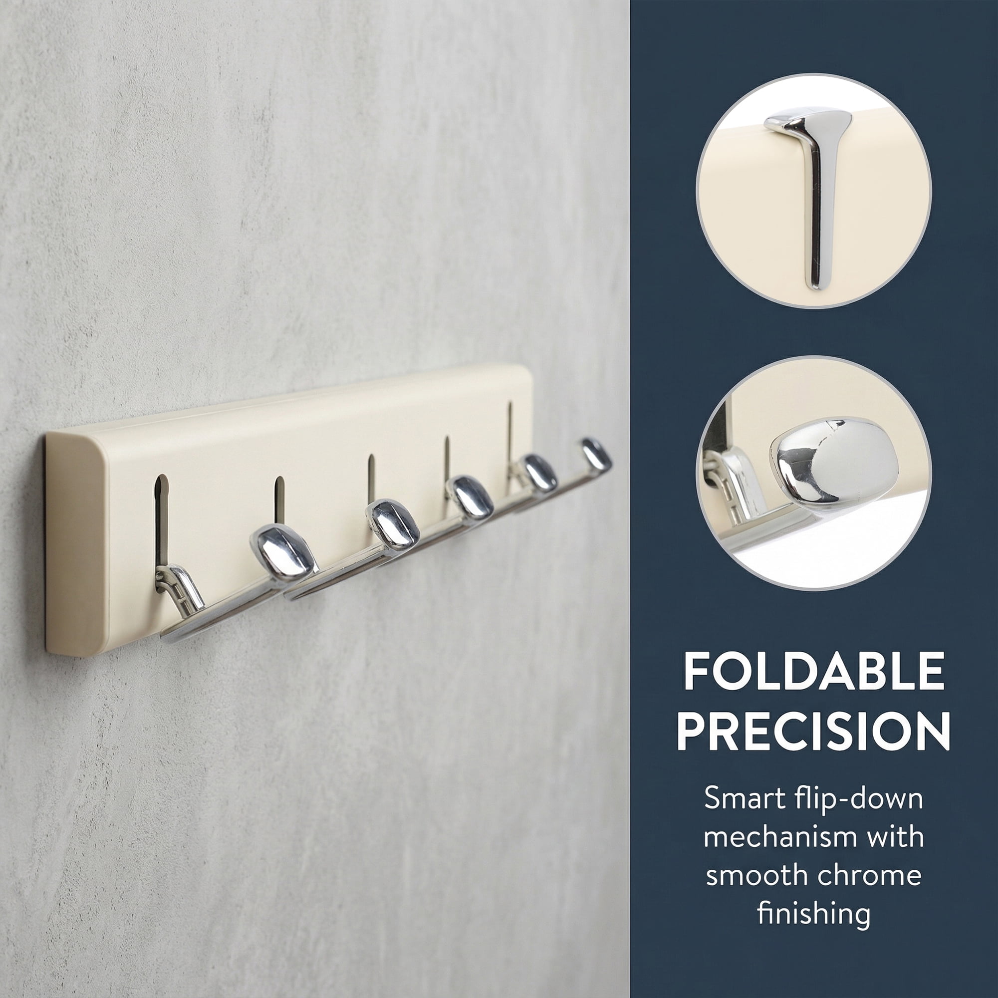 Unique Bargains Coat Rack Wall Mount Aluminum Hook for Entryway Milk White 14.2"x2.2"