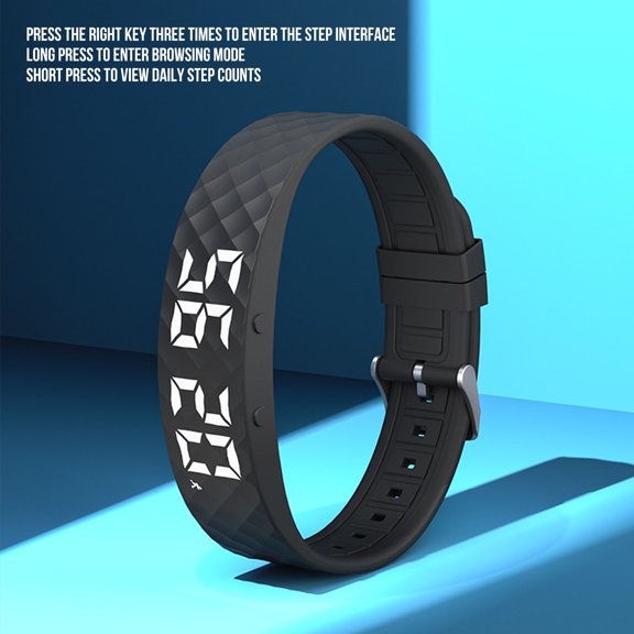 NFTIGB Smart Bracelet Vibrating Alarm Reminder Watch Fitness Tracker Smart Wristband USB Rechargeable Wearable Step Counting Sleep Tracking Black