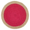thumbnail image 4 of SAFAVIEH Natural Fiber Cebrail Braided Jute Area Rug, Fuchsia/Natural, 8' x 8' Round, 4 of 7