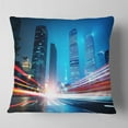 thumbnail image 2 of Designart Shanghai Lujiazui Finance at Night - Cityscape Throw Pillow - 18x18, 2 of 5