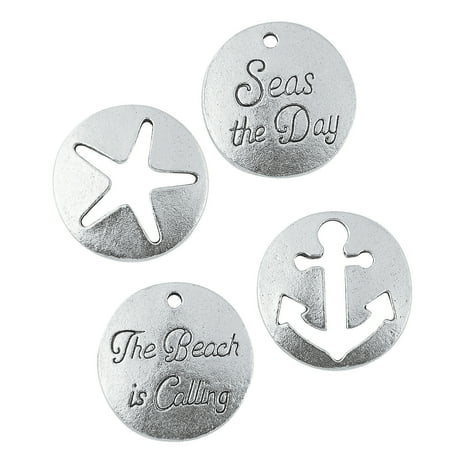 Craft Supplies For Adults Fun Express - Seas The Day Charm Assort. for Summer - Craft Supplies - Adult Beading - Charms - Summer - 12 Pieces ()
