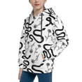 thumbnail image 2 of Lsque Hand Drawn Snake Patten Youth Hoodie Sweatshirt Pullover with Kangaroo Pocket Boys and Girls Hoodie Warm Hoodie for Kids-X-Large, 2 of 6