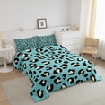 thumbnail image 2 of YST Teal Leopard Print Bedding Set Full Beige Animal Printed Comforter Set, Wild Cheetah Duvet Insert African Wildlife Quilt Set, Safari Leopard Bedding Comforters & Sets Turqoise Black Decor, 2 of 6