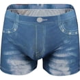 thumbnail image 1 of Mens Underwear Printed Denimsexy and Comfortable Close-Fitting Printed Mid-Rise Boxers, 1 of 3