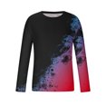 thumbnail image 4 of WREESH Men's Fashion T-Shirts Casual Gradient Printing Round Neck Pullover T-Shirt Long Sleeve Tops Workout Tops Purple, 4 of 5
