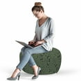 thumbnail image 2 of Olive Pouf Cover with Zipper, Pastel Tone Vegetation Leaves and Branches, Soft Decorative Fabric Unstuffed Case, 30" W X 17.3" L, Evergreen Sage Green, by Ambesonne, 2 of 5