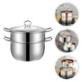 thumbnail image 1 of BRIGHTFUFU Steamer Pot for Cooking Stainless Steel Kitchenware Daily Cooking 1Set, 1 of 8