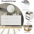 thumbnail image 5 of Senfot 7 Drawers Dresser, Wood Modern Dresser for Closet,Fluted Chest of Drawers with Gold Handle, Bedroom Furniture Storage Organizer for Bedroom,Living Room, Hallway, White, 5 of 6