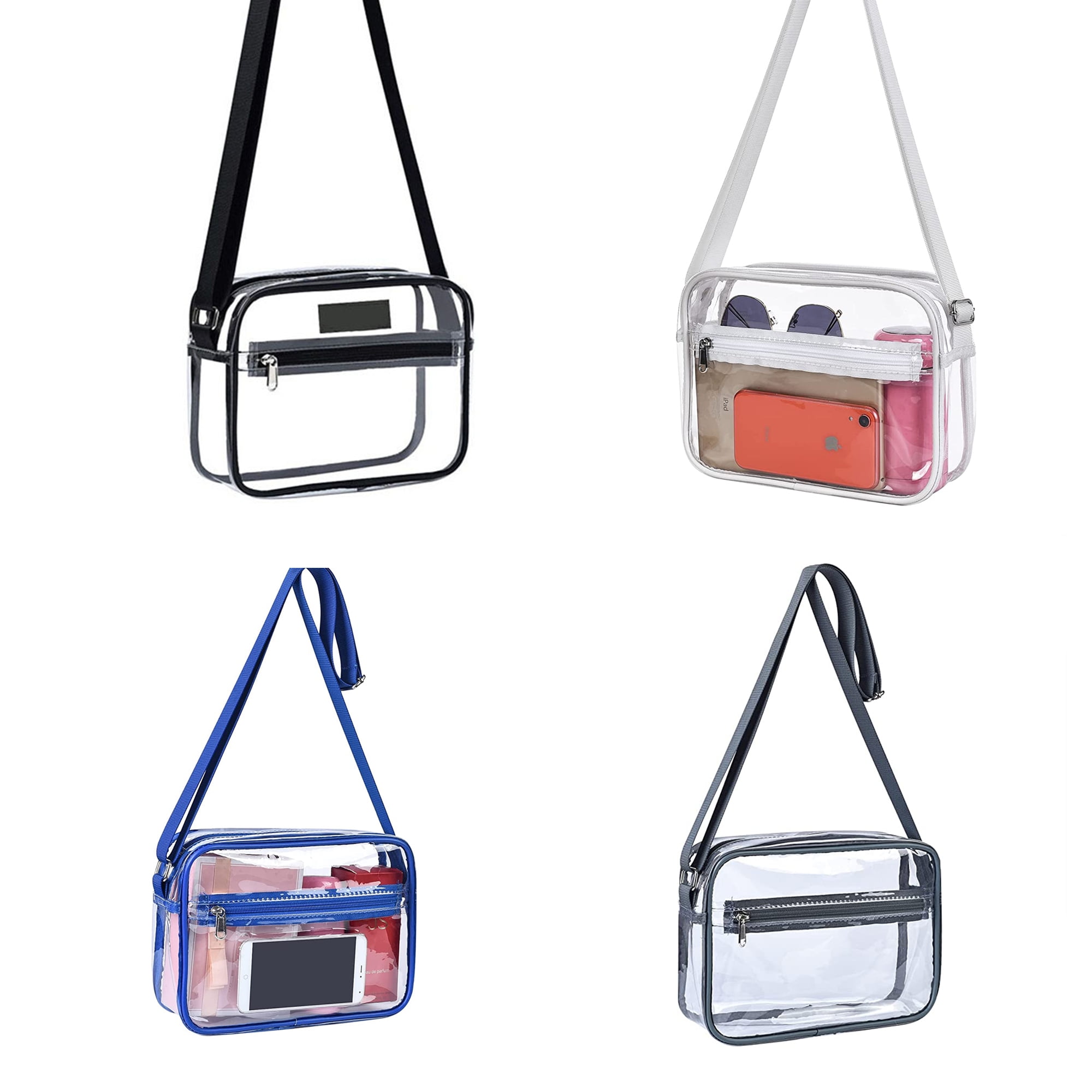 Vogewood Initial Clear Crossbody Bag Stadium Approved Under 12x6x12  Transparent Handbag With Monogram Letters