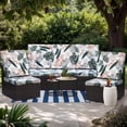 thumbnail image 5 of SHANNA 3 Pack Printed Patio Stretch Sofa Cushion Covers, Floral Pattern Outdoor Sofa Cushion Covers, Replacement Washable Couch Chair Cushion Covers Porch Patio Furniture Protector, 5 of 10
