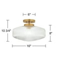 thumbnail image 7 of Possini Euro Design Brianna 16" Modern Semi Flush-Mount Ceiling Light Fixture Kitchen Foyer Round Warm Brass Finish Ribbed Glass, 7 of 7
