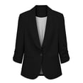 thumbnail image 4 of Zpanxa Blazer for Girls Lapel Open Front Blazer Coat with Mock Neck, 3/4 Sleeve & Secure Button Closure 10-11 Years, 4 of 5