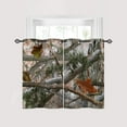 thumbnail image 3 of Green Abstract Mid Century Kitchen Curtains Leaf Small Short Cafe Window Curtains Minimalist Geometry Rod Pocket Bathroom Window Drapes Treatment Tier Curtains 2 Panels (27.5x39 Inch), 3 of 6
