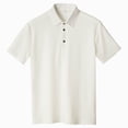 thumbnail image 6 of CHENHANN Work Polo Shirts for Men Short Sleeve Button Down Textured Shirts Basic White Men's Casual Shirts, 6 of 7