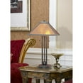 thumbnail image 3 of 25" Rust Metal Two Light Table Lamp With Amber Square Shade, 3 of 5