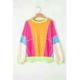 thumbnail image 3 of Women's Grapefruit Orange Colorblock Oversize Top with Exposed Stitching, 3 of 11