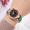 thumbnail image 3 of LVPAI Reloj de cuarzo de cuero PU con patrón de esfera de cielo estrellado Reloj femenino vintage (verde), 3 of 4