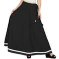 thumbnail image 1 of Bimba Women Long Boho Maxi Skirt Cotton Flared Skirts With Drawstring Waist, 1 of 2