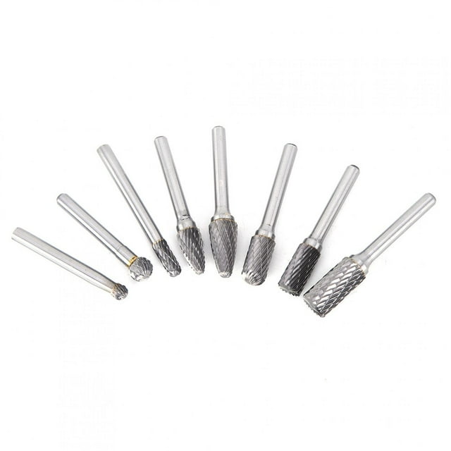 Herramientas de pulido rotativas de corte, 8 piezas de pulido de acero de tungsteno, cabezales de pulido de acero de tungsteno, juegos de rebabas de carburo, eficiencia maximizada